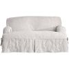Matelasse Damask 1 Piece T-Cushion Kick Pleat Sofa Slipcover White Freight Free Adjustable Elastic Sofa Covers Cover Slipcovers