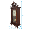 Bedford Clock Collection Classic 31" Chiming Wall Clock With Roman Numerals And A Swinging Pendulum in a Cherry Oak Finish